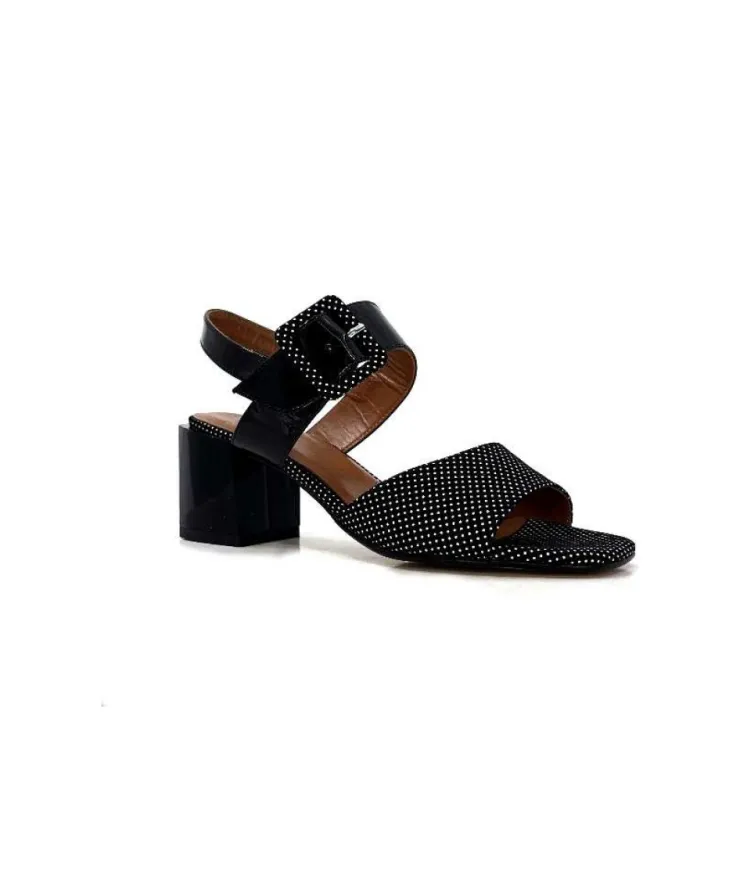 Ivoire0334 Ivoire F2191 Sardegna Daim Noir Poid Blanc*Femme Sandales