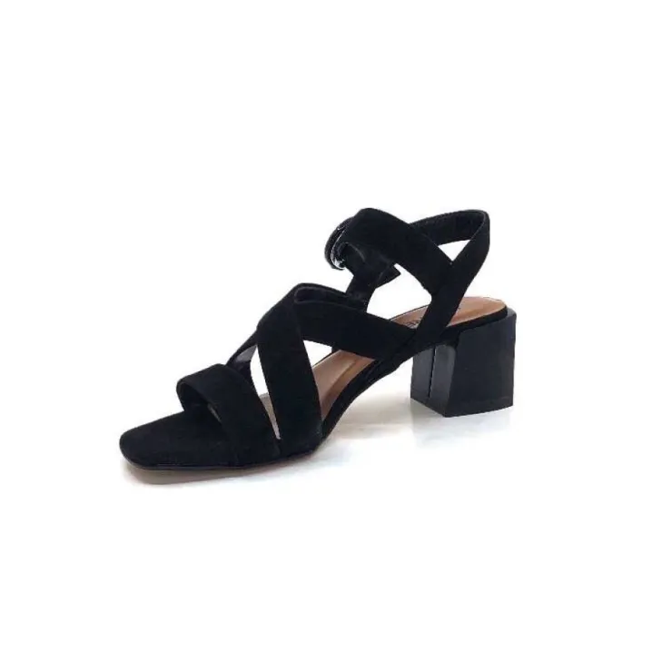 Ivoire0334 Ivoire F2063 Sardegna Daim Noir*Femme Sandales