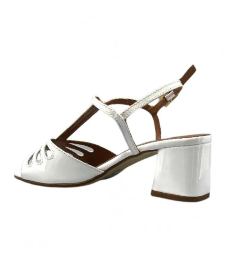 Ivoire0334 Ivoire F2295 Venezia Cuir Vernis Blanc*Femme Sandales