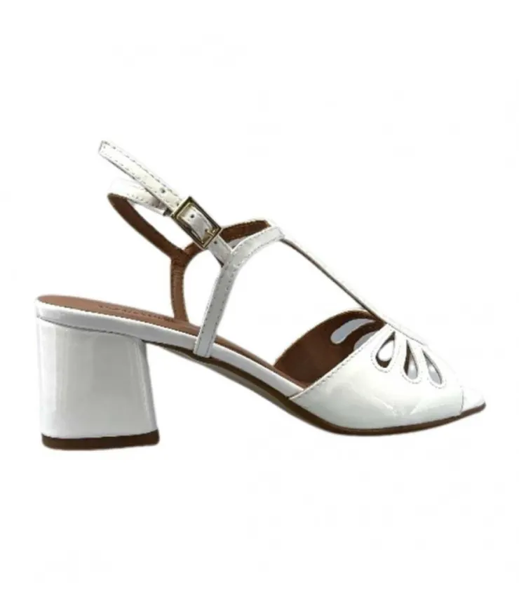 Ivoire0334 Ivoire F2295 Venezia Cuir Vernis Blanc*Femme Sandales