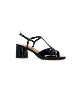 Ivoire0334 Ivoire F2295 Venezia Cuir Vernis Noir*Femme Sandales