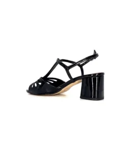 Ivoire0334 Ivoire F2295 Venezia Cuir Vernis Noir*Femme Sandales