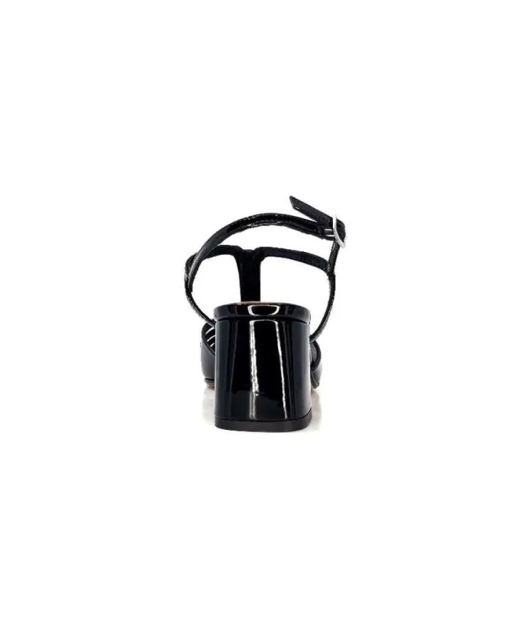Ivoire0334 Ivoire F2295 Venezia Cuir Vernis Noir*Femme Sandales