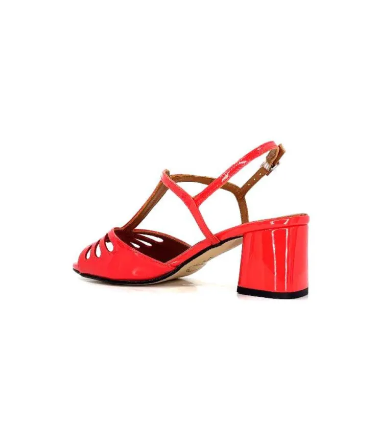 Ivoire0334 Ivoire F2295 Venezia Cuir Vernis Rouge*Femme Sandales
