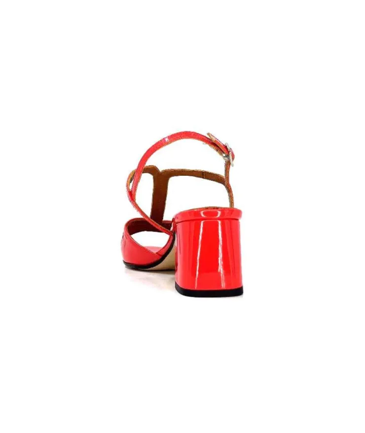 Ivoire0334 Ivoire F2295 Venezia Cuir Vernis Rouge*Femme Sandales