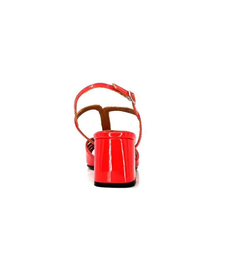 Ivoire0334 Ivoire F2295 Venezia Cuir Vernis Rouge*Femme Sandales