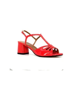 Ivoire0334 Ivoire F2295 Venezia Cuir Vernis Rouge*Femme Sandales