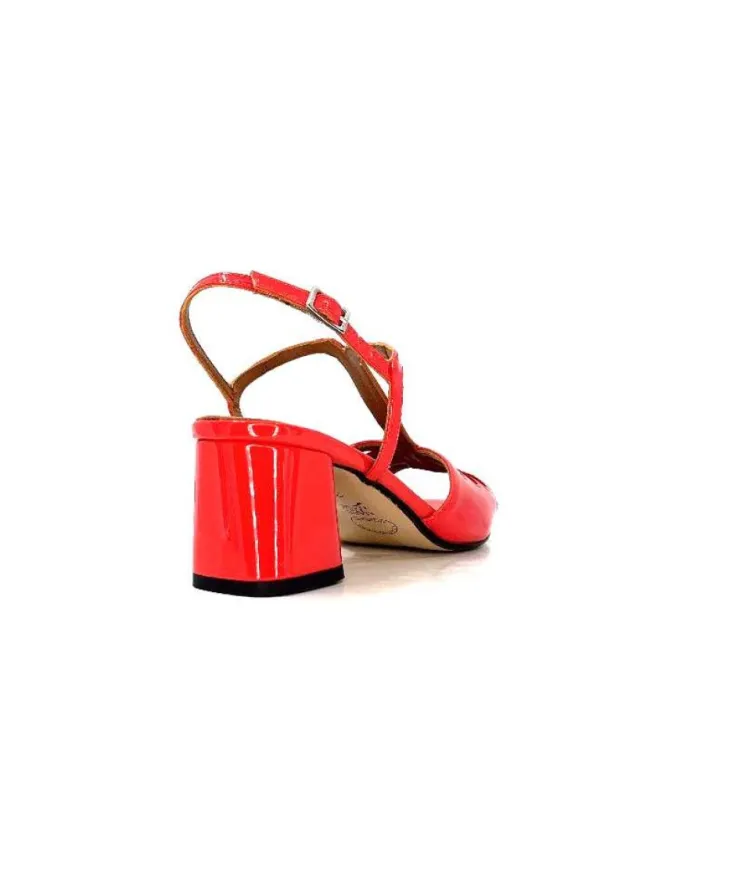 Ivoire0334 Ivoire F2295 Venezia Cuir Vernis Rouge*Femme Sandales