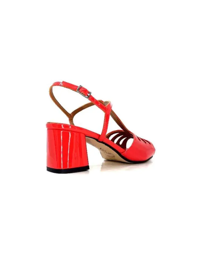 Ivoire0334 Ivoire F2295 Venezia Cuir Vernis Rouge*Femme Sandales