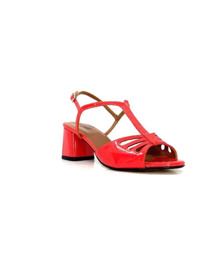 Ivoire0334 Ivoire F2295 Venezia Cuir Vernis Rouge*Femme Sandales