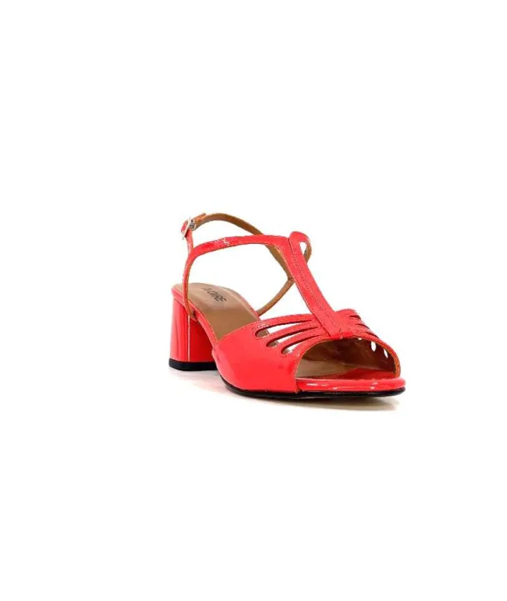 Ivoire0334 Ivoire F2295 Venezia Cuir Vernis Rouge*Femme Sandales