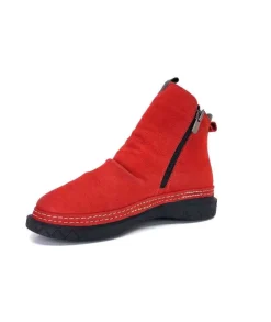 355-ivoire Ivoire 32Fe12 Cuir Vintage Rouge*Femme Bottines