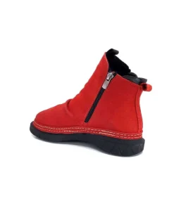 355-ivoire Ivoire 32Fe12 Cuir Vintage Rouge*Femme Bottines