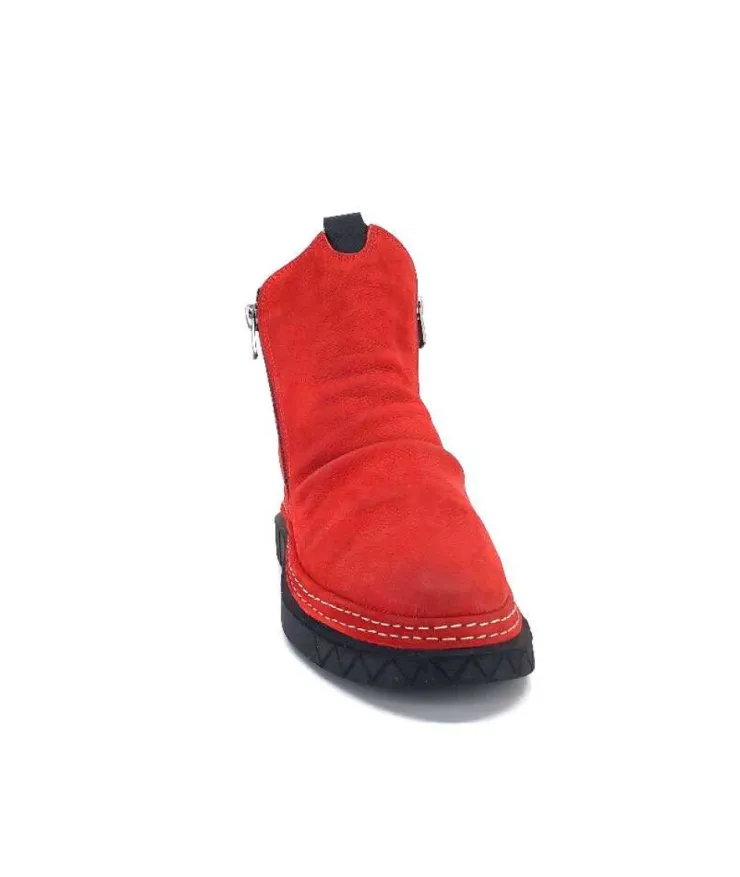 355-ivoire Ivoire 32Fe12 Cuir Vintage Rouge*Femme Bottines