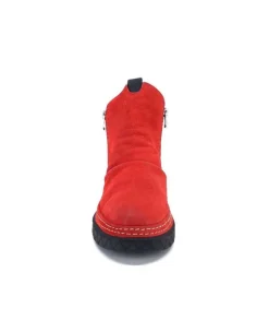 355-ivoire Ivoire 32Fe12 Cuir Vintage Rouge*Femme Bottines