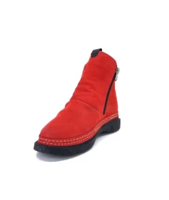 355-ivoire Ivoire 32Fe12 Cuir Vintage Rouge*Femme Bottines