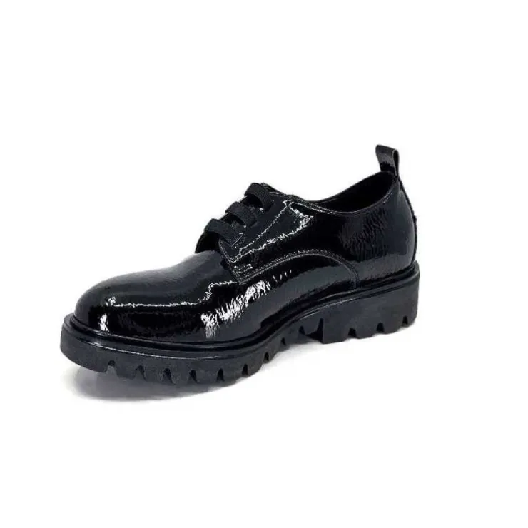 Ivoire0130a Ivoire 3G4835 Cuir Vernis Noir*Femme Lacets
