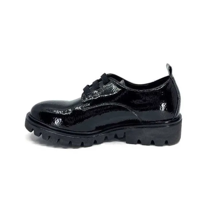Ivoire0130a Ivoire 3G4835 Cuir Vernis Noir*Femme Lacets