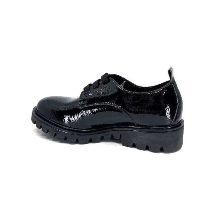 Ivoire0130a Ivoire 3G4835 Cuir Vernis Noir*Femme Lacets