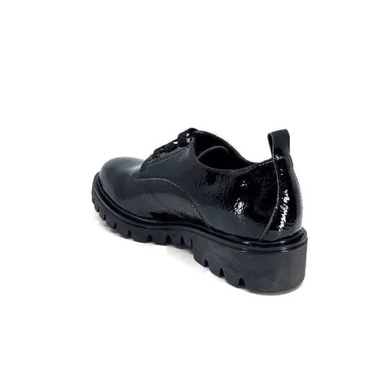 Ivoire0130a Ivoire 3G4835 Cuir Vernis Noir*Femme Lacets