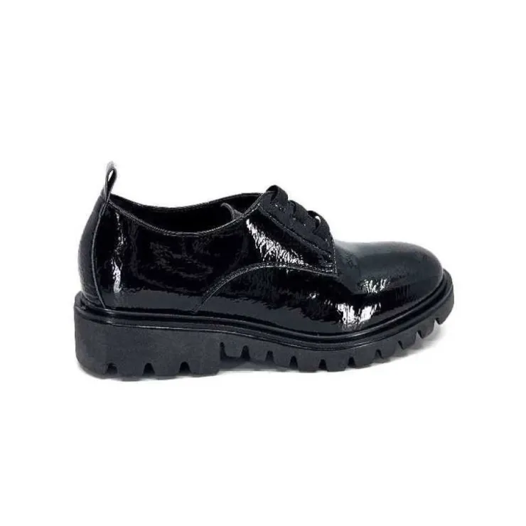 Ivoire0130a Ivoire 3G4835 Cuir Vernis Noir*Femme Lacets