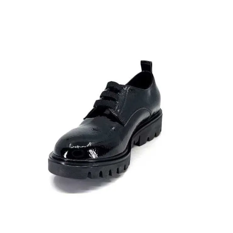 Ivoire0130a Ivoire 3G4835 Cuir Vernis Noir*Femme Lacets
