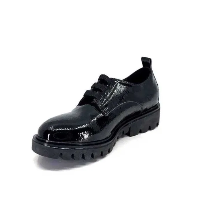 Ivoire0130a Ivoire 3G4835 Cuir Vernis Noir*Femme Lacets