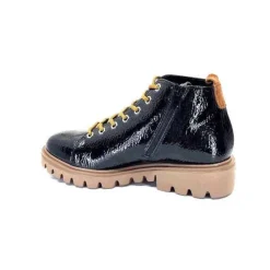 Ivoire0130a Ivoire 3G4925 Cuir Vernis Noir*Femme Baskets