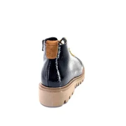 Ivoire0130a Ivoire 3G4925 Cuir Vernis Noir*Femme Baskets