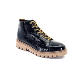 Ivoire0130a Ivoire 3G4925 Cuir Vernis Noir*Femme Baskets