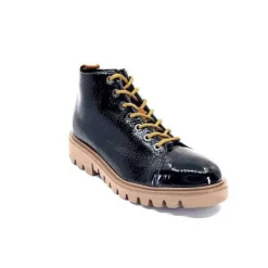 Ivoire0130a Ivoire 3G4925 Cuir Vernis Noir*Femme Baskets