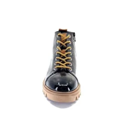 Ivoire0130a Ivoire 3G4925 Cuir Vernis Noir*Femme Baskets