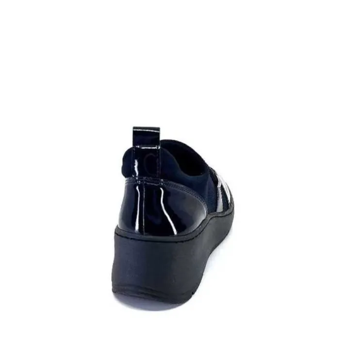 Ivoire0130a Ivoire 8G4887 Iv Textile Bleu*Femme Baskets