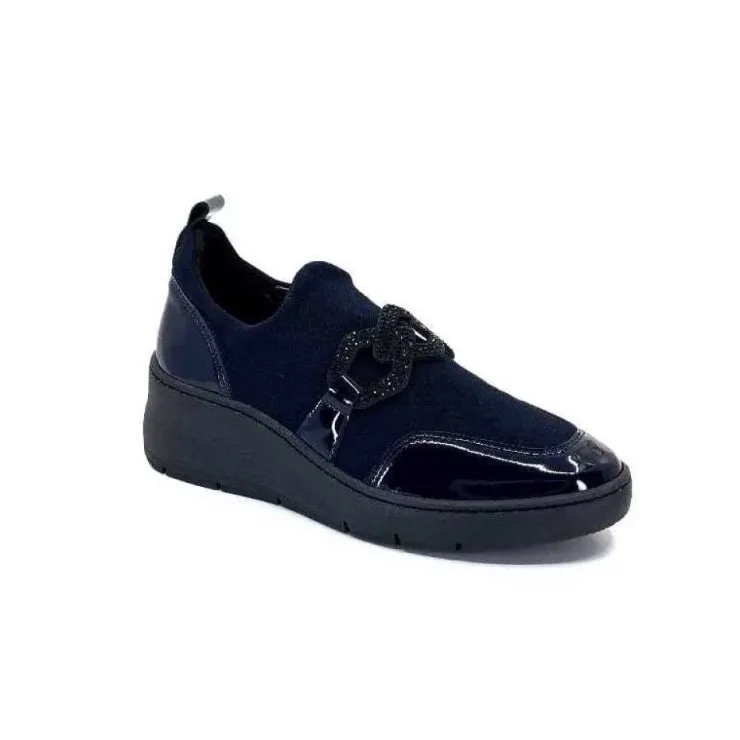 Ivoire0130a Ivoire 8G4887 Iv Textile Bleu*Femme Baskets