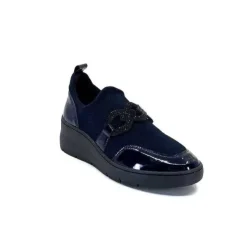 Ivoire0130a Ivoire 8G4887 Iv Textile Bleu*Femme Baskets