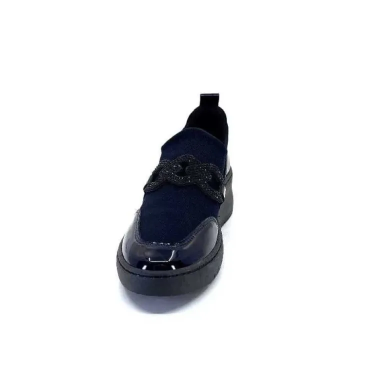 Ivoire0130a Ivoire 8G4887 Iv Textile Bleu*Femme Baskets