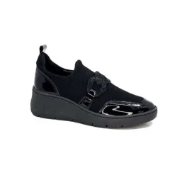 Ivoire0130a Ivoire 8G4887 Textile Noir*Femme Baskets
