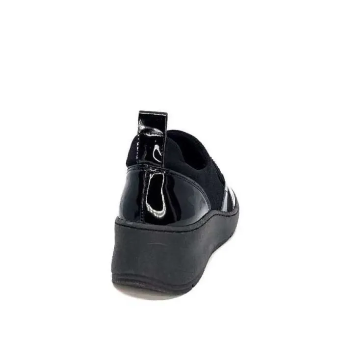 Ivoire0130a Ivoire 8G4887 Textile Noir*Femme Baskets