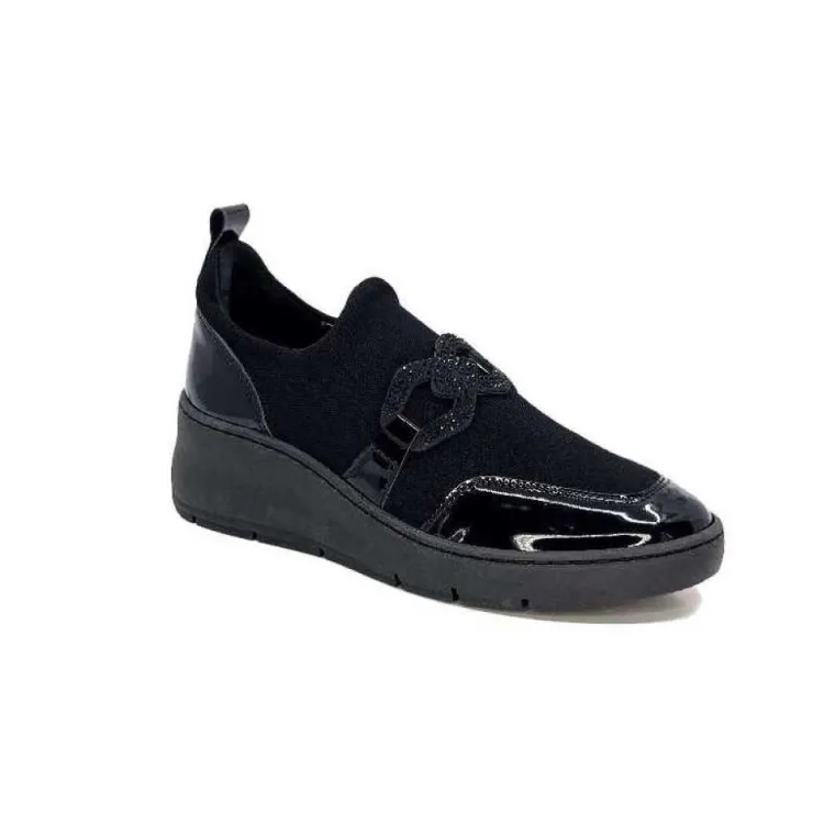 Ivoire0130a Ivoire 8G4887 Textile Noir*Femme Baskets