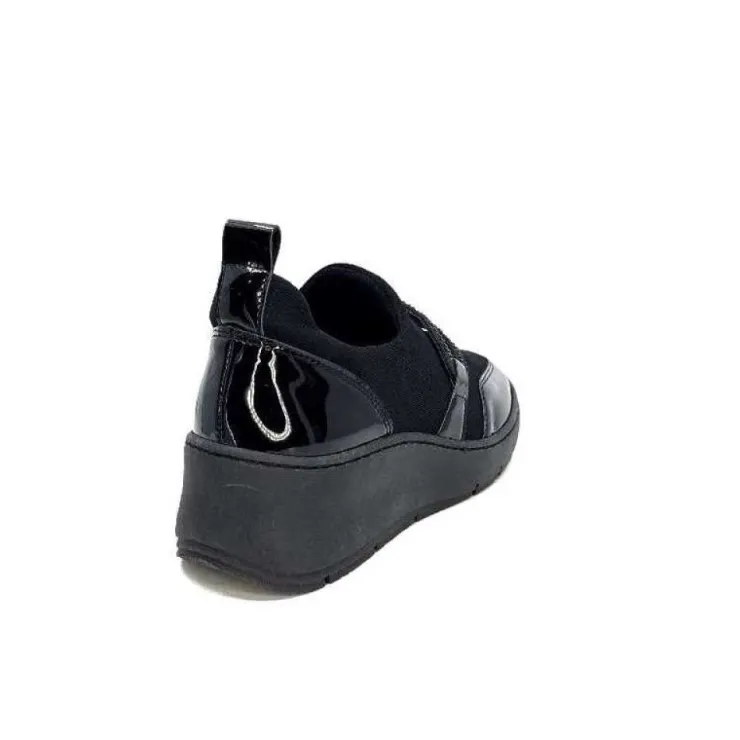 Ivoire0130a Ivoire 8G4887 Textile Noir*Femme Baskets