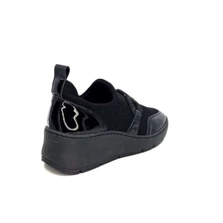 Ivoire0130a Ivoire 8G4887 Textile Noir*Femme Baskets