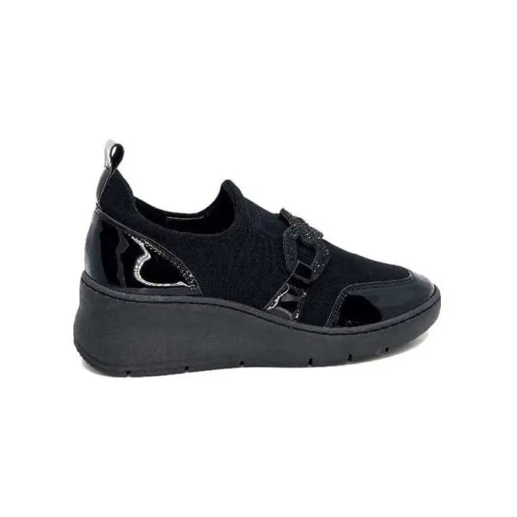 Ivoire0130a Ivoire 8G4887 Textile Noir*Femme Baskets