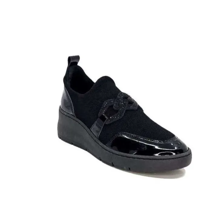Ivoire0130a Ivoire 8G4887 Textile Noir*Femme Baskets