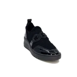 Ivoire0130a Ivoire 8G4887 Textile Noir*Femme Baskets