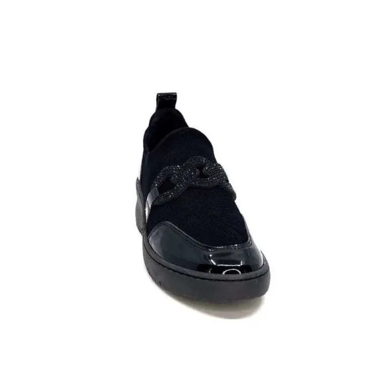 Ivoire0130a Ivoire 8G4887 Textile Noir*Femme Baskets