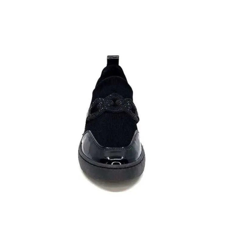 Ivoire0130a Ivoire 8G4887 Textile Noir*Femme Baskets