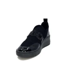 Ivoire0130a Ivoire 8G4887 Textile Noir*Femme Baskets