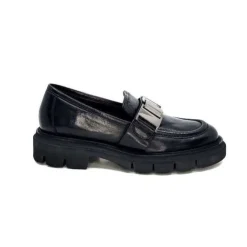 Ivoire0347b Ivoire K187 Cuir Noir*Femme Mocassins