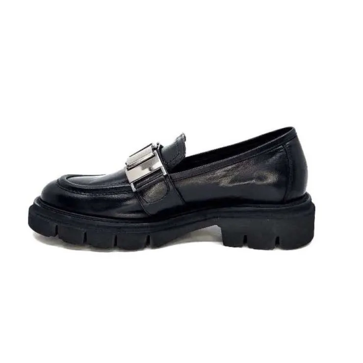 Ivoire0347b Ivoire K187 Cuir Noir*Femme Mocassins