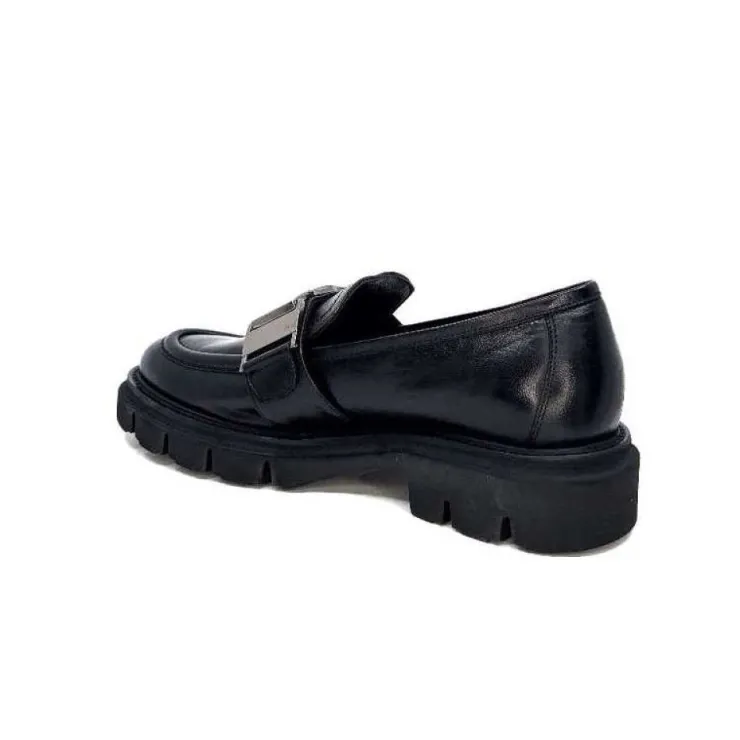 Ivoire0347b Ivoire K187 Cuir Noir*Femme Mocassins
